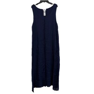 Tommy Bahama Womens Navy Blue Lightweight Sleeveless Maxi Dress Size Large Lined